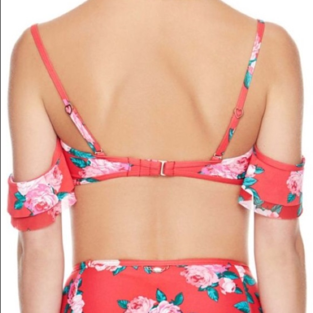 New Betsey Johnson Rose ruffles bikini 2 pcs set - Picture 2 of 4